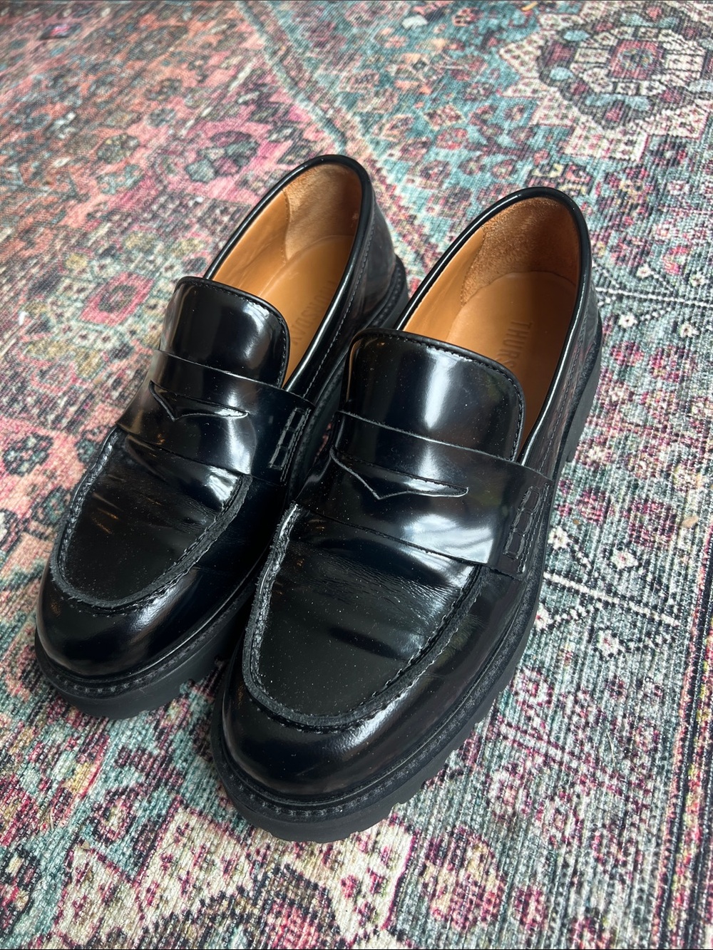 Thursday Boot Company Black Patent Leather Penny Loafers